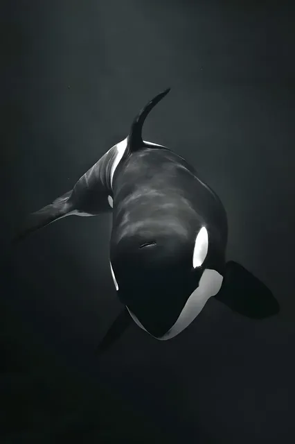 As Rick Carlson and his wife arrived an 'unmistakably large' fin broke the surface of the water.