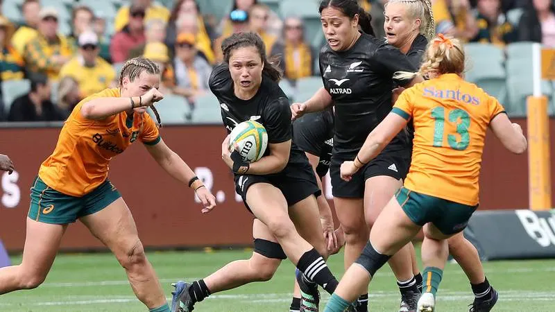 Ruby Tui attacks the Wallaroos' line during the Black Ferns' recent narrow victory in Adelaide.